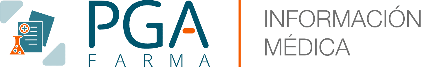 A imagem mostra o logo da PGA Farma, empresa de farmacovigilância ao lado da frase "informações médicas"