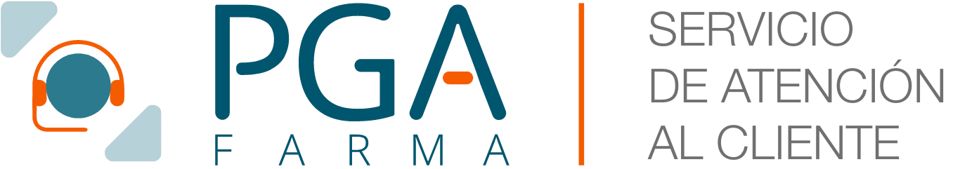 A imagem mostra o logo da PGA Farma, empresa de farmacovigilância ao lado da frase "servico de atendimento ao consumidor"