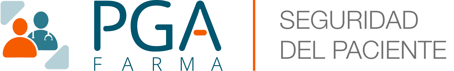 A imagem mostra o logo da PGA Farma, empresa de farmacovigilância ao lado da frase "segurança do paciente"
